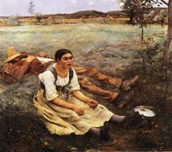 Jules Bastien-lepage Hay-making oil painting picture